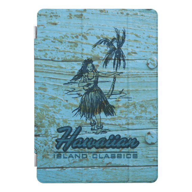 Surf Shack Hawaiian Faux Wood iPad Pro Cover (Front)