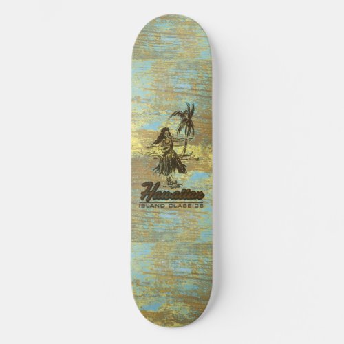 Surf Shack Hawaiian Faux Wood Skateboard
