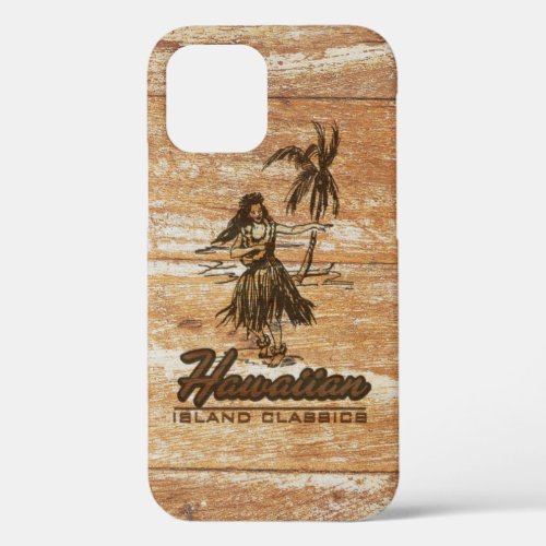 Surf Shack Hawaiian Faux Wood Surfboard iPhone 12 Pro Case