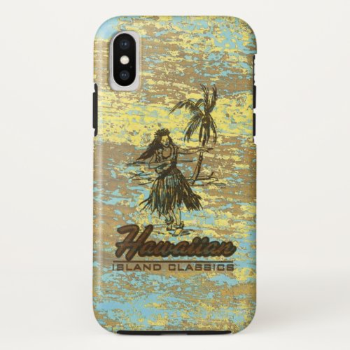 Surf Shack Hawaiian Faux Wood Surfboard iPhone X Case