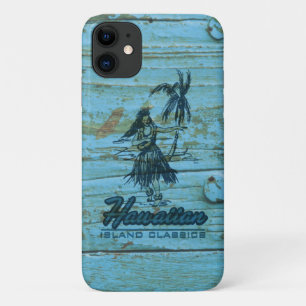Surf Shack Hawaiian Faux Wood Turquoise iPhone 11 Case
