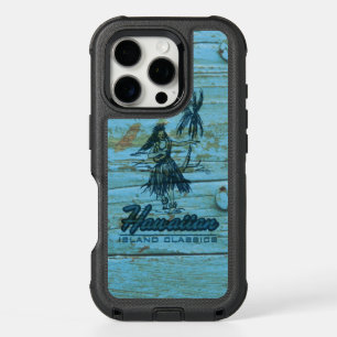 Surf Shack Hawaiian Hula Girl Faux Wood iPhone 16 Pro Case