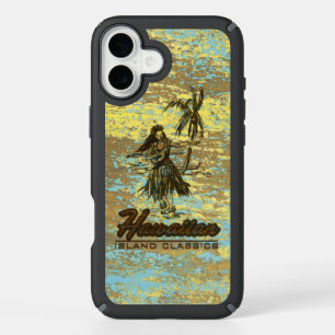 Surf Shack Hawaiian Hula Girl Faux Wood iPhone 16 Plus Case