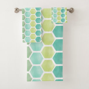 surf shack hexagons bath towel set