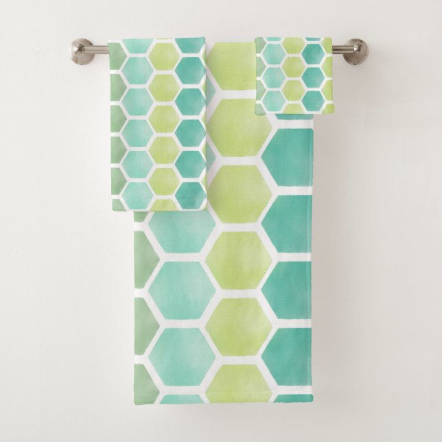 surf shack hexagons bath towel set (Insitu)