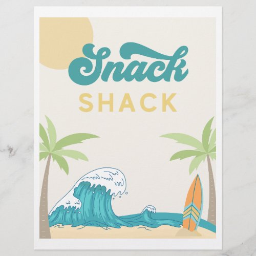 Surf Shack Surf Party Sign  Surf Food Sign