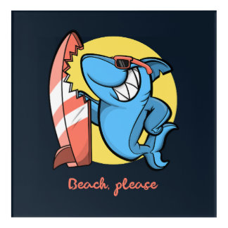 Surf Shark Beach Please Acrylic Print