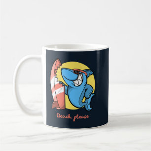 Surf Shark Beach Please Coffee Mug