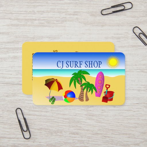 Customizable Surf Shop Business Card