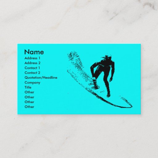 Customizable Surf Shop Business Pfofile Card Business Cards