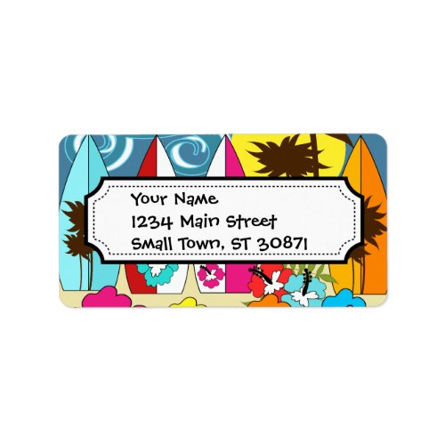 Surf Shop Surfing Ocean Beach Surfboards Palm Tree Label