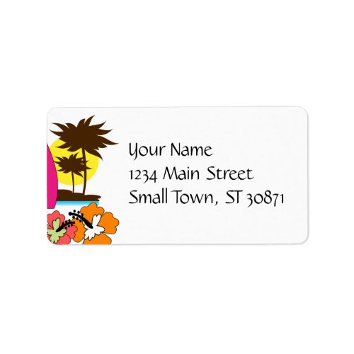 Surf Shop Surfing Ocean Beach Surfboards Palm Tree Label