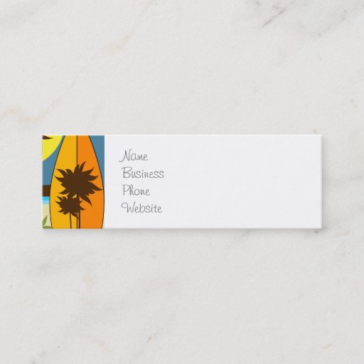 Customizable Surf Shop Surfing Ocean Beach Surfboards Palm Tree Business Card Templates