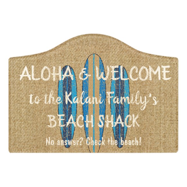 Surf Sign Customize Monogram Hawaiian Surfboards (Small Crest Front)