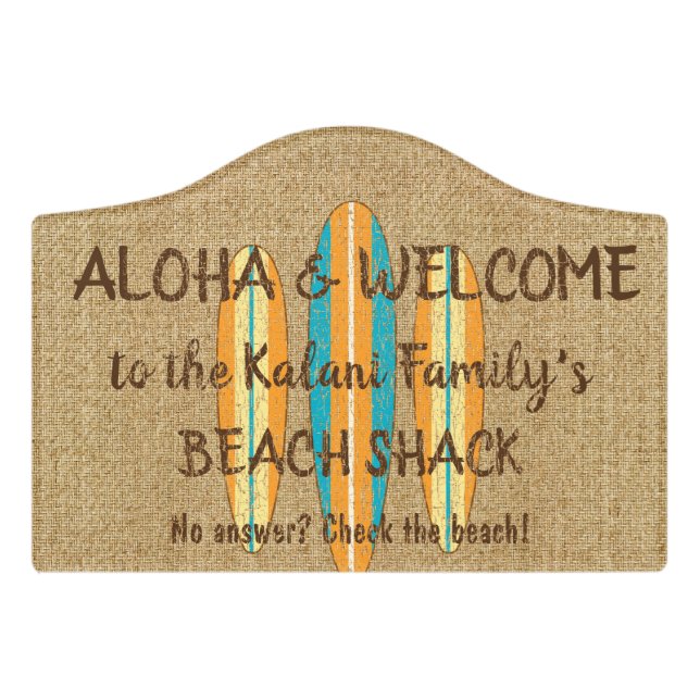 Surf Sign Customize Monogram Hawaiian Surfboards (Small Crest Front)