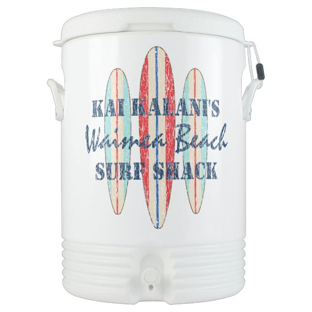 Surf Sign Customize Monogram Hawaiian Surfboards Cooler (Front)