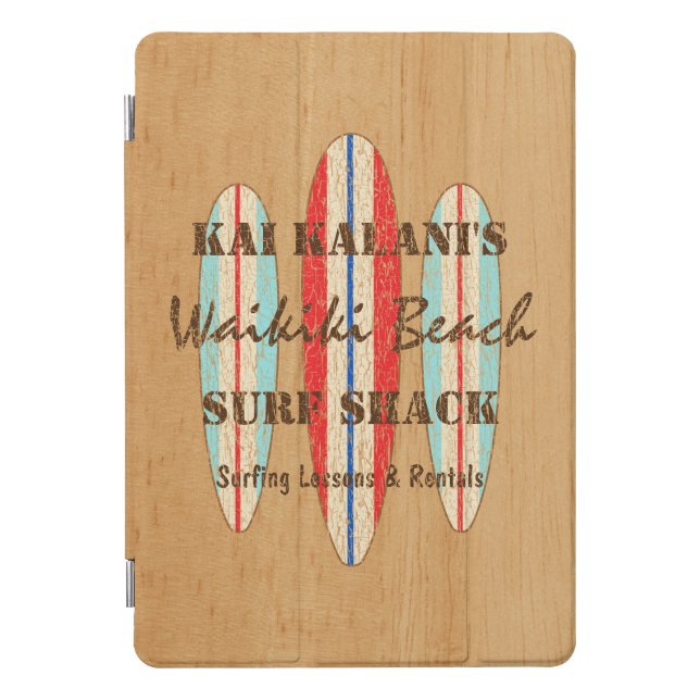 Surf Sign Customize Monogram Hawaiian Surfboards iPad Pro Cover (Front)