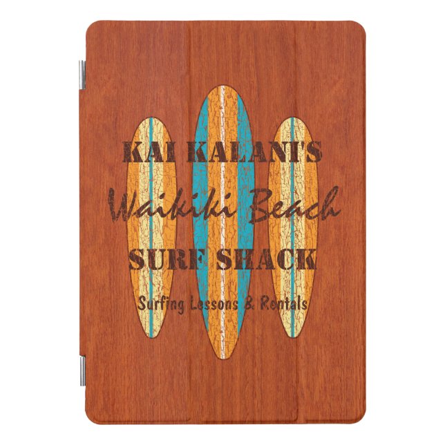 Surf Sign Customize Monogram Hawaiian Surfboards iPad Pro Cover (Front)
