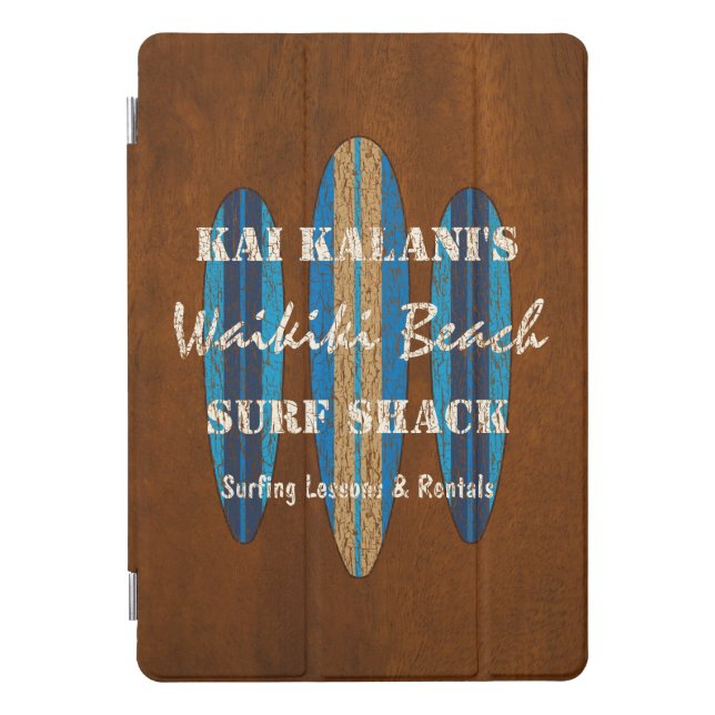Surf Sign Customize Monogram Hawaiian Surfboards iPad Pro Cover (Front)