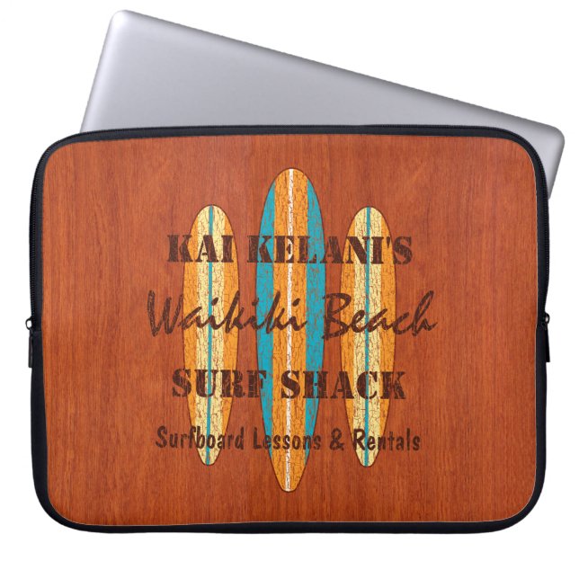 Surf Sign Customize Monogram Hawaiian Surfboards Laptop Sleeve (Front)