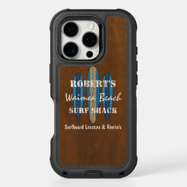 Surf Sign Customize Monogram Hawaiian Surfboards Otterbox iPhone Case (Back)