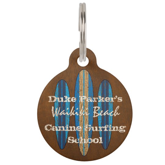 Surf Sign Customize Monogram Hawaiian Surfboards Pet Name Tag