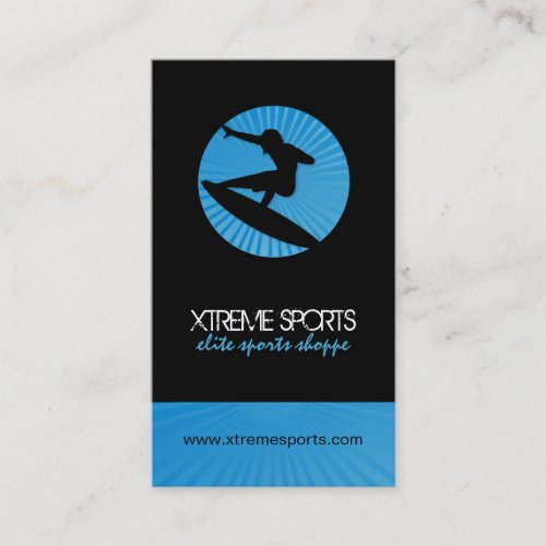 Surf Silhouette Business Cards