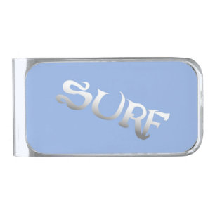 Surf silver money clip