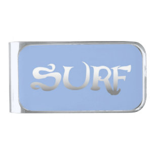 Surf silver money clip