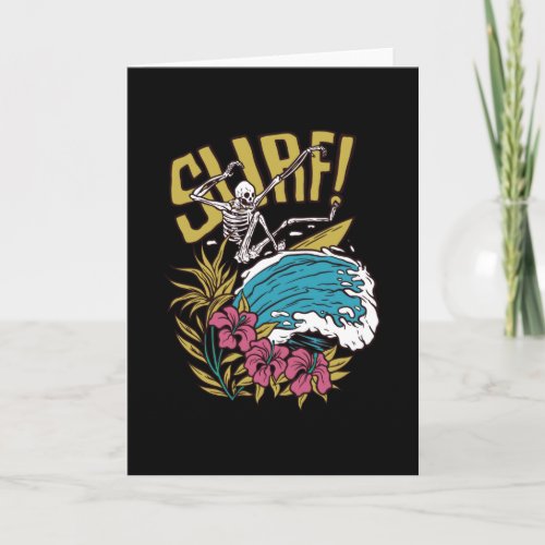 Surf Skeleton Card