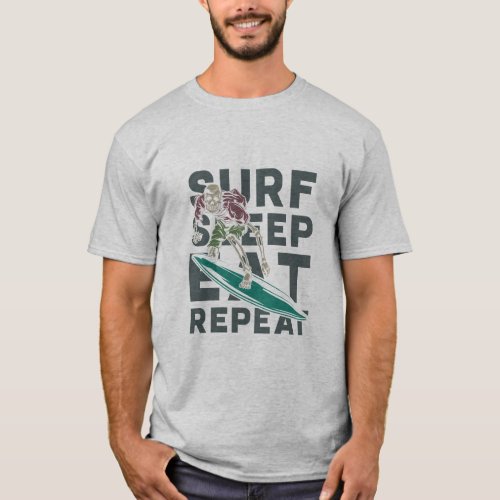 Surf Sleep Eat Repeat Vintage Surf Design T_Shirt