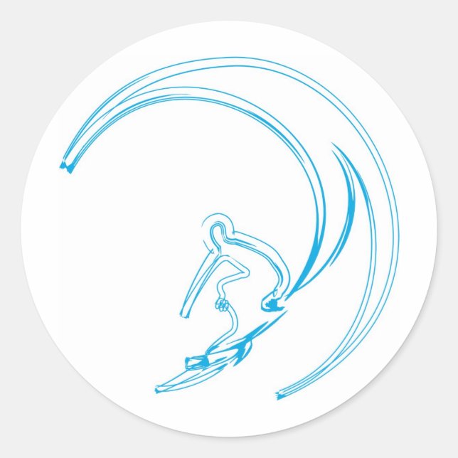 Surf Stream Classic Round Sticker (Front)