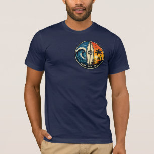 Surf Sun Sea Vintage Badge – Surfboard Sunset Wave T-Shirt