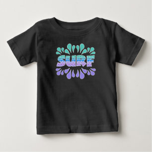 SURF-Surf with Waves, Colorful Surfing, Surfer Baby T-Shirt