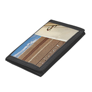 Surf surfboard 2the limit surfing Brown cream blue Tri-fold Wallet
