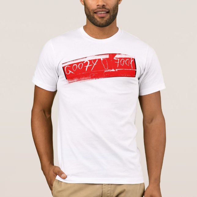 Surf surfboard goofy foot surfing Red white T-Shirt (Front)
