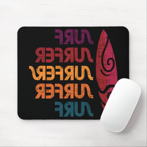 Surf Surfer Surfers Retro Inverted Text Mouse Pad