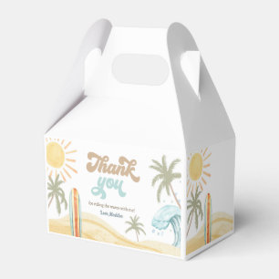 Surf Surfing Retro The Big One Boy Birthday Favor Boxes