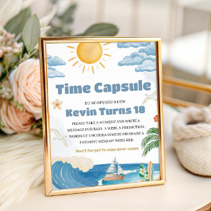 Surf The Big One Retro Time Capsule Sign