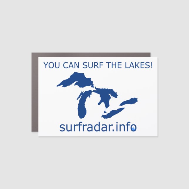 Surf the Great Lakes sticker horizontal navy Car Magnet (Front)
