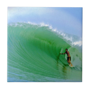 Surf the perfect surfing wave Nias Island Ceramic Tile
