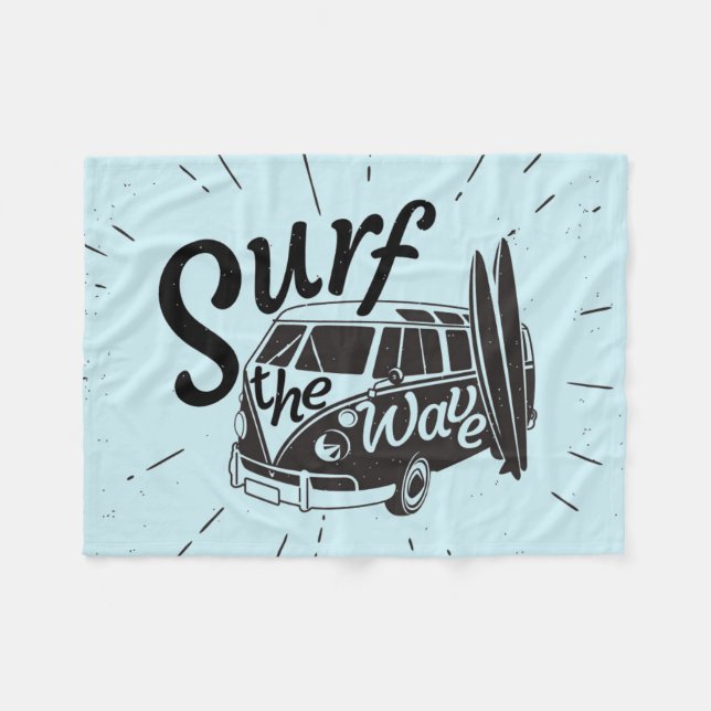 Surf The Wave Fleece Blanket (Front (Horizontal))