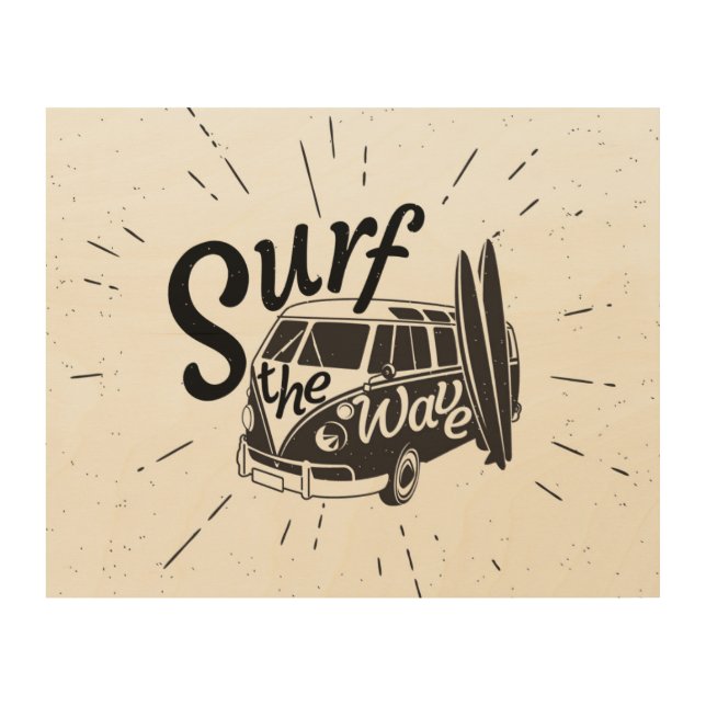 Surf The Wave Wood Wall Art (Front)