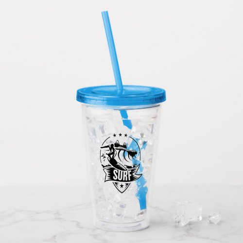 Surf the Waves Personalized Acrylic Tumbler