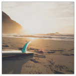 Surf Themed, Surfboard Lays On The Sandy Beach As Fabric