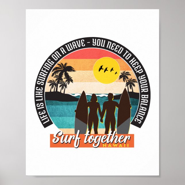 Surf together - Keep your balance Poster (Front)