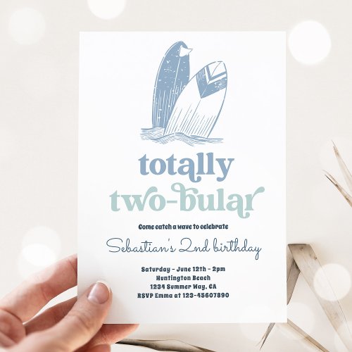 Surf Totally Two_bular Surf 2nd Birthday Party Invitation