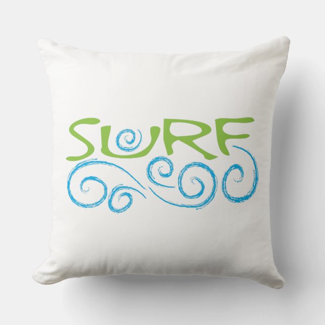 SURF Type Throw Pillow (Front)