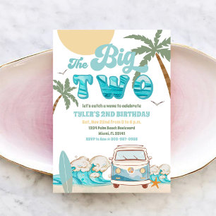Surf Van Beach Birthday Invitation