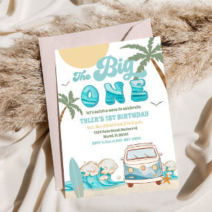 Surf Van Beach Birthday Invitation